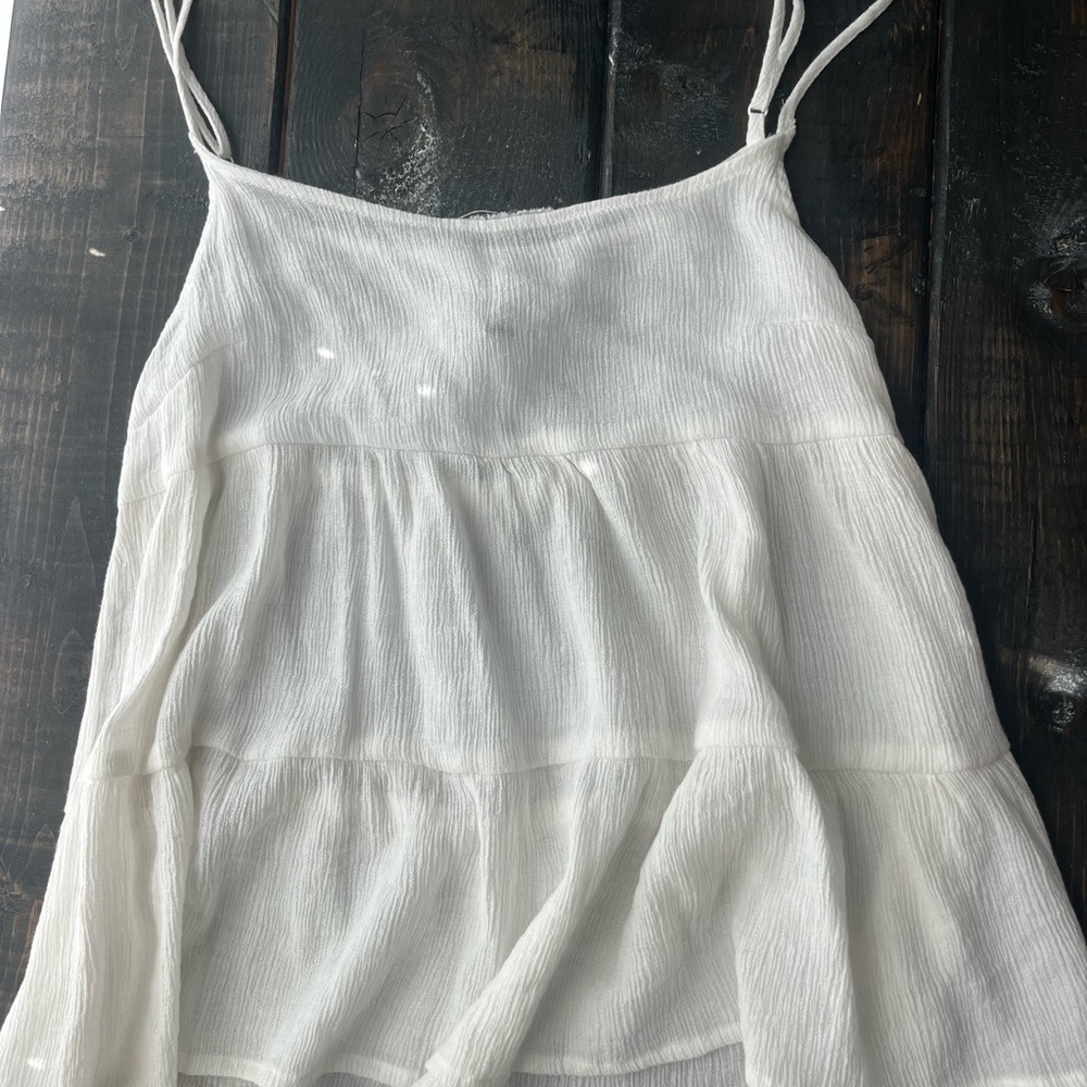 H&M White Tiered Sleeveless Camisole
